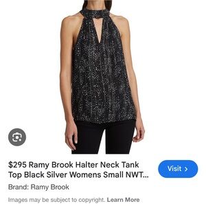 Ramy Brook Black and Silver Speckled Halter Tank